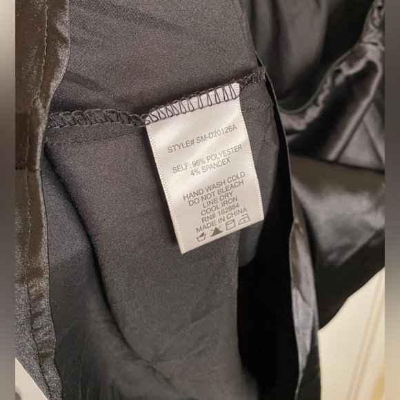 Satin Halter Tie Back Dress Mahina Black - Picture 15 of 15